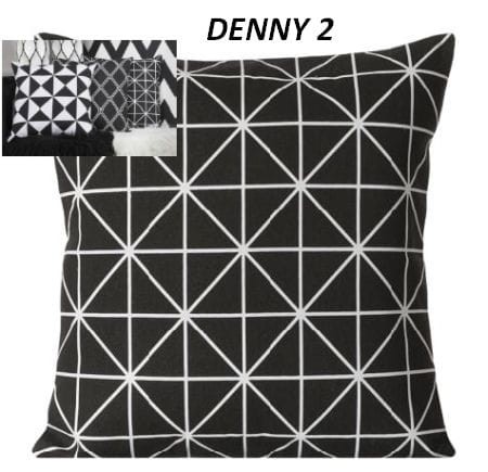 Poszewka na poduszkę 45x45, biało czarna, na czarnym tle białe geometryczne wzory, tkanina meblowa, gęsto tkana, porządna jakość Eurofirany.jpg
