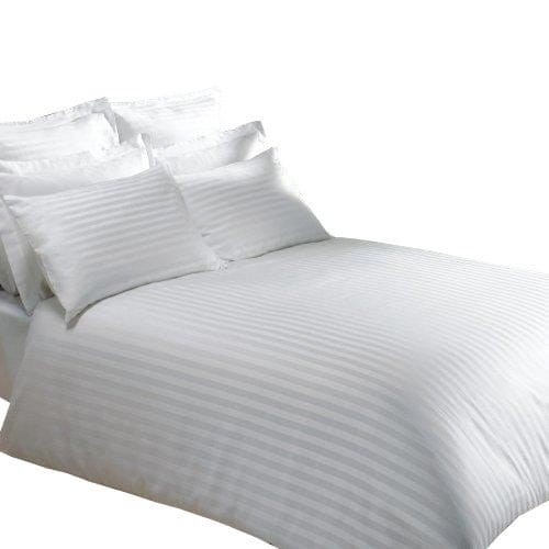 Poszwa hotelowa biała, prążek 1 cm, adamaszek, produkt Partner-tex.jpg