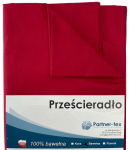 PRZEŚCIERADŁO czerwone gładkie bawełna
