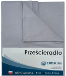 PRZEŚCIERADŁO popielate gładkie bawełna 