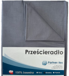 PRZEŚCIERADŁO ciemno szary gładkie bawełna 