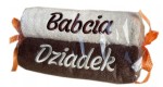Komplet ręczników z haftem na Dzień Babci i Dziadka ecru brąz